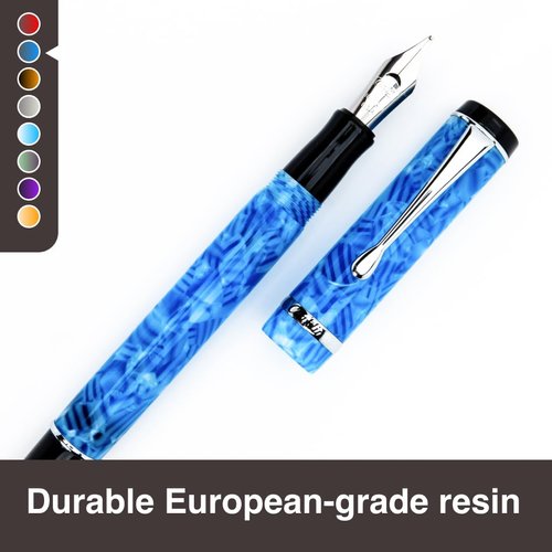 Conklin Duragraph Fountain Pen Ice Blue - Stub Nib, Premium Writing Instrument for Calligraphy & Signatures