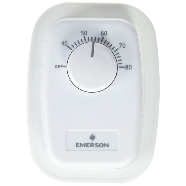 White-Rodgers Emerson B50 Mechanical Dual Pole Line Voltage Thermostat, No Size