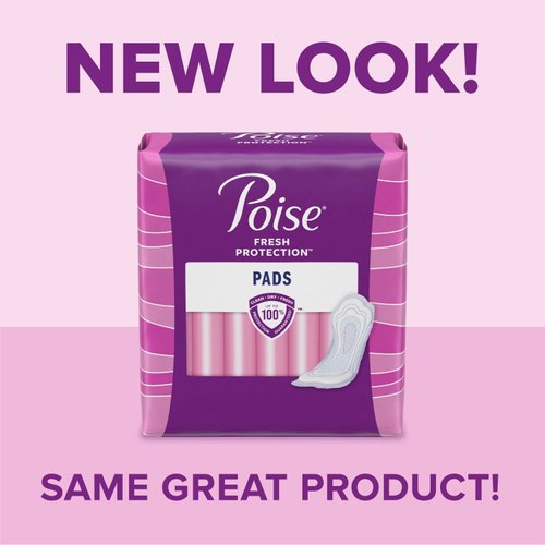 Poise Incontinence Pads & Postpartum Incontinence Pads, 4 Drop Moderate Absorbency, Long Length, 16 Count, Packaging
