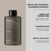 PREVIA Extra Life Dry Dandruff Cleansing Shampoo | Organic Rose, Lemon & Melissa Extracts | Vegan, Cruelty-Free, Dermatologically Tested | Scalp Balancing & Moisturizing Shampoo | 11.83 oz
