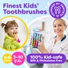 Kids Toothbrush 4 Pack - Soft Bristles with Suction Cup - Toothbrush Kids, Child Sized Brush Heads (3-10 Year Old) Kid Toothbrush with Easy Storage - Toddler, Girl & Boy Set (4-Pack, Multi-Color)