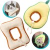 Frienda 2 Pieces Adjustable Cat Cone Soft Cat E Collar Cat Elizabeth Collar Cute Cat Donut Toast Neck Cone Collar Adjustable Cat Cone Collar with Edge Gift for Christmas Kitten and Cats