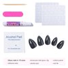 Press On Nails Short Almond, SHOWMORE Black Glitter Shimmer Acrylic Fake Nails Medium Galaxy Glue On Nails False Nails with Design Reusable Stick On Nails in 12 Sizes 24 Nail Kit with Glue (Handmade)