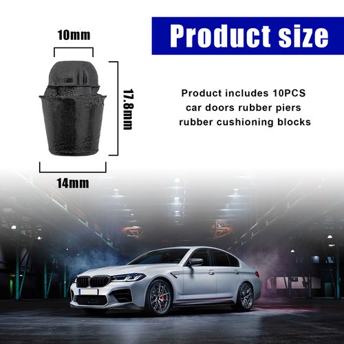 Suvnie 10 PCS Car Door Overslam Bumper Stopper, Rubber Auto Door Dampers Buffer Pad, Front Rear Door Shock Absorber Guard Cushion, Universal Vehicle Door Side Protection Accessories