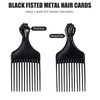 Soft 'N Style Black Afro Comb, Hair Pick for Curly Hair, Plastic Afro Pick for Women and Men, Detangle Wig Braid Hair Styling Comb, Hair Pick Comb for Styling, Curly Hair Comb