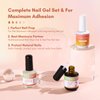 SAVILAND 6-in-1 Nail Glue Gel with Mini Nail Lamp x Nail Dehydrator and Primer 15ml - Super Strong U V Extension Adhesive Gel x Nail Glue for Press On Nails Polish Blooming Acrylic Nail Art Kit DIY
