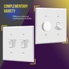 ENERLITES - FBA_8812-W-10PCS Toggle Light Switch Wall Plate, Size 2-Gang 4.50" x 4.57", Unbreakable Polycarbonate Thermoplastic, 8812-W-10PCS, White (10 Pack)