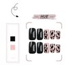 Sparkly Press on Nails with Milk Cow Print Designs, Glossy Black Glitter Short Coffin Length Fake/False Nails Spot Full Cover Acrylic Nails X Glue Stick on Artificial Fingernails for Women Girls