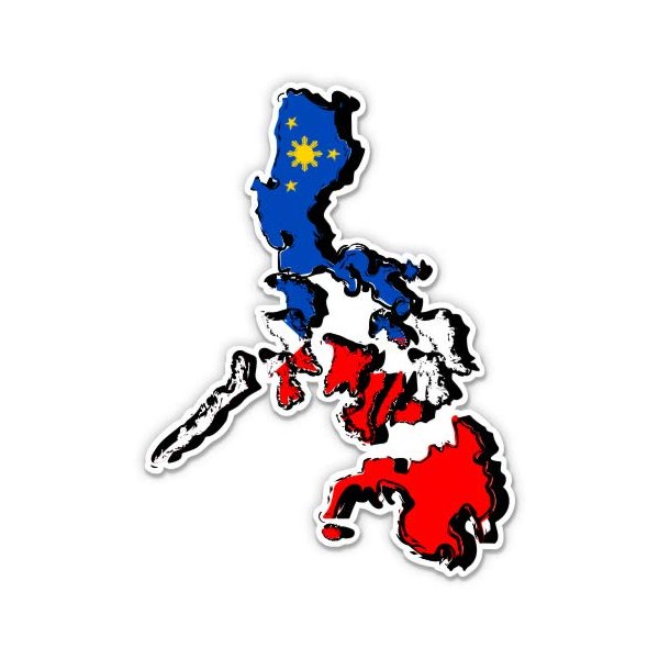 Philippines Flag Country Shape - 12" Vinyl Sticker Waterproof Decal