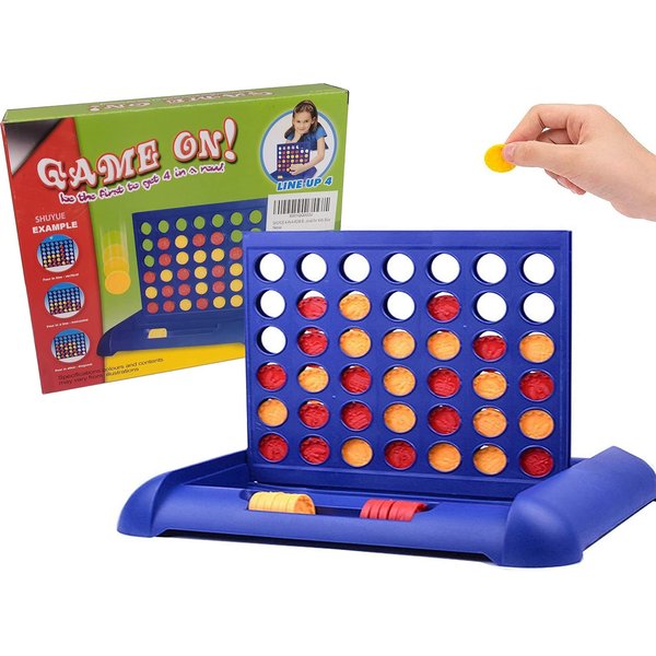 4 in A Row Board Games Foldable Line up 4 Toys Children's Educational for Kids Blue SHUYUE