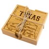 Totally Bamboo Texas State Puzzle 4 Piece Bamboo Coaster Set with Case