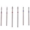 MZCMSL 6pcs Cuticle Drill Bits with Case, Pro Diamond Flame Bit for Russian Manicure,3/32 Shank efile Bit Set
