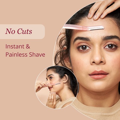 Carmesi Reusable Face Razor for Women Facial Hair- 3 Razors | Instant & Painless Hair Removal | For Eyebrows, Upper Lip, Forehead, Peach Fuzz, Chin and Sideburns | Dermaplaning Tool