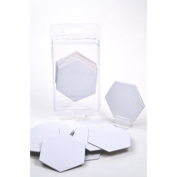 Value Pack of 15 - Blank 2" Hexagon Hex Board Game Chits Tiles Counters Markers DIY D&D