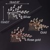 FXmimior Wedding Bridal Rose Gold Hair Accessories Wedding leaf crystal hair jewelry Wedding Comb Crystal Hair Comb Bridal Headpiece Bridal Hair Comb Rhinestone Comb (rose gold)