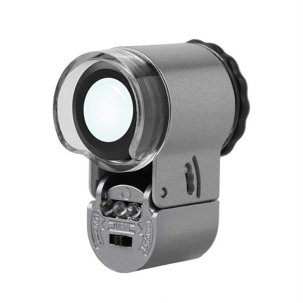 50X Pocket Jewelry Loupe Mini Jewelry Magnifier with UV LED Light Portable Eye Loupe Magnifier Coin Magnifying Glass Microscope Handheld Eye Glass for Jewelry Diamond Stamps Coin Collection