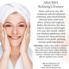 Florencia AHA BHA Refining Cleanser - Exfoliating Gentle Facial Cleanser, Daily Face Wash with Glycolic Acid, Salicylic Acid, Lactic Acid, Jojoba Beads, Pore Perfecting Face Scrub 6 fl Oz