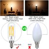 Raheem T8 LED Bulb, E12 Dimmable LED Bulb, 110v 600Lumens 3000k 60W Equivalent, Clear Glass Tubular Light Bulb, Best Replacement for Incandescent Bulb, Candelabra LED Bulbs, 10 Pack (Warm White)