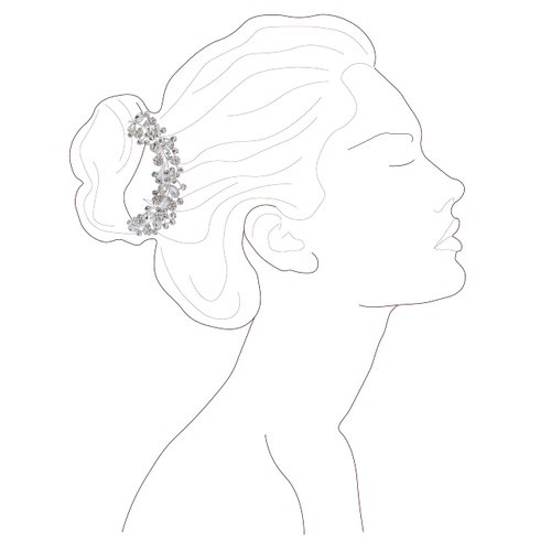 03 Vintage Rhinestone Crystal Wedding, Bridal or Prom Hair Comb