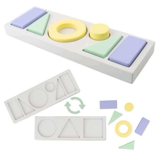 2 in 1 Montessori Wooden Puzzles for Kids, Learning Toys for Toddlers 1-3 Puzzles for Toddlers 2-4, Shapes Puzzle Sorter & Baby Toys 12-18 Months Wooden Puzzles for Toddlers 1-3 Two-sided Kids Puzzles