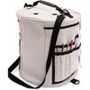 Grey Yarn Bag with Dividers for Portable Knitting Kit, Crochet Bag for Accessories and Supplies Storage (11.8 x 9.8 in)