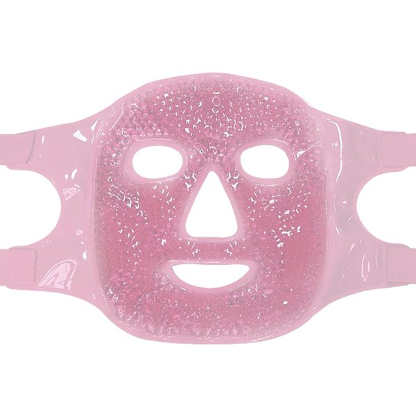 Ice Pack Cold Face Eye Masks Reduce Face Puff, Dark Circles, Reusable Cold Hot Gel Face Eye Mask (Pink, Regular (Universal Fit))