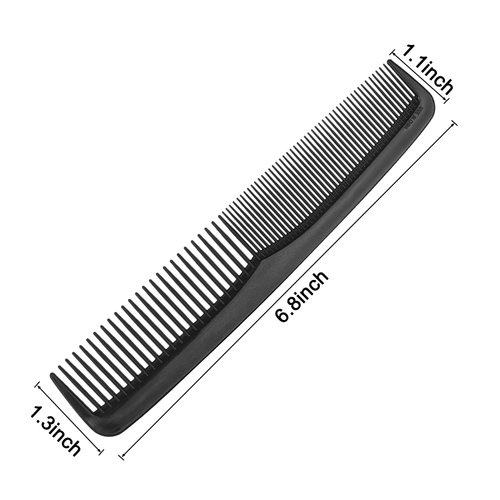 Combs in Bulk Individually Wrapped, Black Combs in Bulk, 30 Pack Combs Bulk, 7 inch Double Tooth Hair Pocket Comb, Bulk Combs for Homeless, Charity, Care Pack (30, Black)