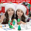 VercanMonth 8 Pcs Christmas Tree DIY Painting Kit Ceramic Ready to Paint Xmas Tree Statues Paint Your Own Christmas Tree Figurines Unpainted Plaster Craft with Brush Palette Paint for Boys Adult Girls