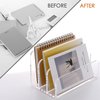 SANRUI 3 Compartments Mail Organizer Letter Holder for Desk ,Vertical Letter Holder,File Sorter Acrylic Desk Organizer Office Supplies,Clear