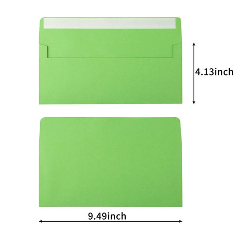 50 Pack Colorful #10 Business Envelopes Self Seal Standard Envelopes for Office Checks, Business, Letter Mailing Invoices, 4.13 x 9.49 Inches