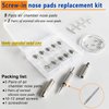 PTSLKHN Eyeglass Nose Pads, Upgraded Metal Core 15x8mm Soft Silicone Air Chamber Glasses Nose Pads, Screw-in Anti-Slip Glasses Nose Pads Replacement Kit (5pairs-Silver)