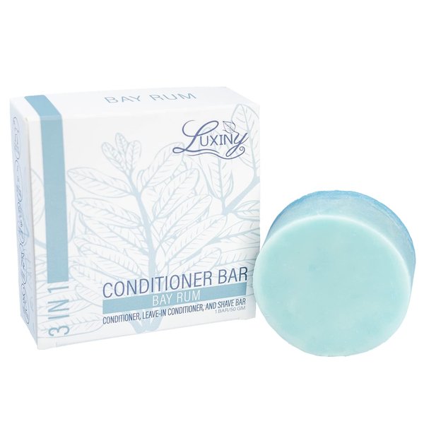 Luxiny Natural Conditioner Bar for Hair & Moisturizing Conditioner Shave Oil puck Made in USA, Up to 70 Uses of Vegan, Paraben & Sulfate Free Conditioner – All Hair & Skin Types 50mg (Bay Rum)