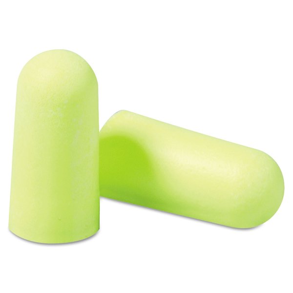3M Ear Plugs, 200 Pairs/Box, E-A-Rsoft Yellow Neons 312-1250, Uncorded, Disposable, Foam, NRR 33, Drilling, Grinding, Machining, Sawing, Sanding, Welding, 1 Pair/Poly Bag