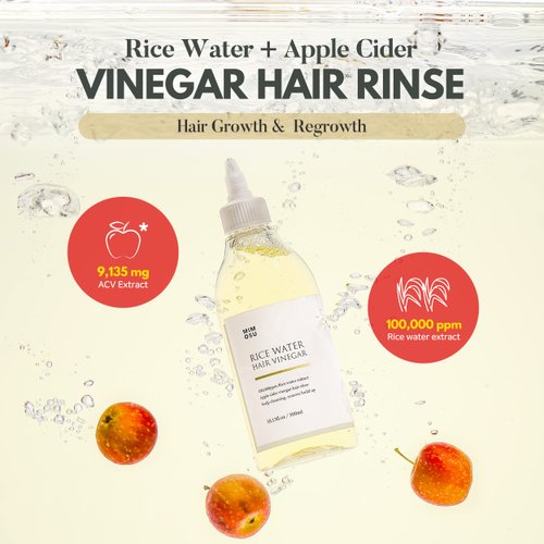 Rice Water for Hair Growth - Apple Cider Vinegar Hair Rinse with Rice Water Cleansing Conditioner,Curly hair product, Gentle Scalp Cleanser for Build Up, Glycolic Acid Dandruff Treatment,10fl.oz