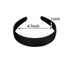 1.2 Inch Satin Headbands, Ladies and Girls Antiskid Hard Hair Bands, DIY Hair Headbands, 6 Pcs Black.