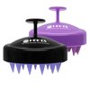 HEETA 2 Pack Hair Scalp Massager Shampoo Brush for Hair Growth, Hair Scalp Scrubber with Soft Silicone, Wet and Dry Hair Detangler(Black & Purple)