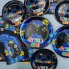 Video Game Party Decorations, Disposable 7” and 9” Plates and Napkins, Tablecloth Video Game Party Set, Gaming Birthday Party Supplies for Boys Gamers, 61 PCS