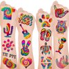Tie Dye Party Favor 192PCS Tie Dye Temporary Tattoos Stickers 16 Sheet Body Art Fake Tattoos for Tie Dye Birthday Party Decorations supplies for Kids Boys Girls Carnival Rewards