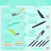 6pcs Eyelash Tweezers Lash Extension Tweezers for False Lashes,Eyelash Tweezers for Lash Clusters Metal Lashtweezers for Eyelash Extensions with 6 PCS Lash Applicator Tool
