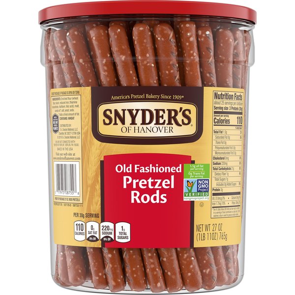 Snyder's of Hanover, Old Fashioned Pretzel Rods, 27 Oz Canister