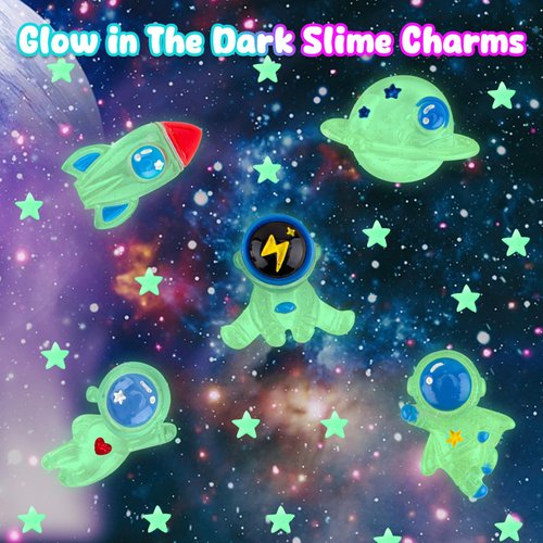 Astronaut Galaxy Slime for Kids, Big Slime Bucket with Slime Clay, Glow in The Dark Slime Kit for Girls & Boys Ages 8-12, Slime Party Favors Birthday Easter Hallowmas Gift