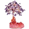 mookaitedecor Amethyst Crystal Tree, Quartz Cluster Red Titanium Crystals Base Bonsai Money Tree for Wealth and Luck