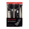 Revlon Men's Grooming Kit, Nail Clipper, Safety Grooming Scissors, Nail File & Tweezers, High Precision Hair Removal Tools, Stainless Steel (Pack of 1)