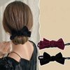 InfantLY Bright 2 Packs Magic Hair Bun Maker with Velvet Bow-Knot, Strong Flexible Bow Easy Donut Shaper Holder Twist Curler Ties Headband DIY Hairstyle Tool for Simple Styling, 1.0 Count