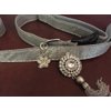 Silver designer dog collar. 13"-17", 58" leash