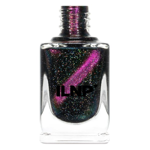 ILNP Jet Setter - Black-Based Pink Magnetic Holographic Nail Polish