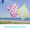 Viyuse 2pcs Cloth Diaper Wet Dry Bags Washable Waterproof Two Zippered Pockets Double Infant Stroller Travel Beach Pool Gym Bag for Swimsuits & Wet Clothes (Lemon+Watermelon)