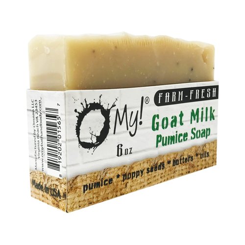 O My! Goat Milk Pumice Soap 6oz | Made with Farm-Fresh Goat Milk | Free of Parabens & More | Handcrafted USA