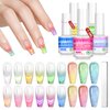 SAVILAND Pastel Cat Eye Gel Nail Polish Set: 12 Colors Glitter Cat Eye Gel Nail Polish Castor Oil Vitamin E Sparkle Magnetic Gel Polish Soak Off U V LED Nail Art Magnet Manicurist Gift Salon Home