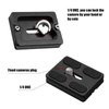 2 Pieces Metal Quick Release Plate with 1/4''-20 Camera Screw Tripod Mount Plate Fits Standard for DSLR Camera Tripod Ball Head, Black (PU50)